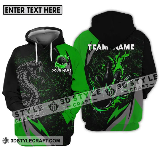 Unisex Shirt - Custom Name Sport Shirt, Black Snake Bowling style option 3