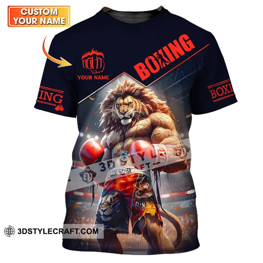 Unisex Shirt - Custom Name Sport Boxing Lion King T-Shirt