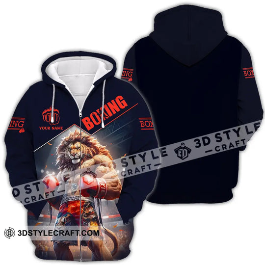 Unisex Shirt - Custom Name Sport Shirt, Boxing Lion King style option 4