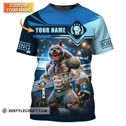 Unisex Shirt - Custom Name Sport Boxing Muscle Wolf T-Shirt