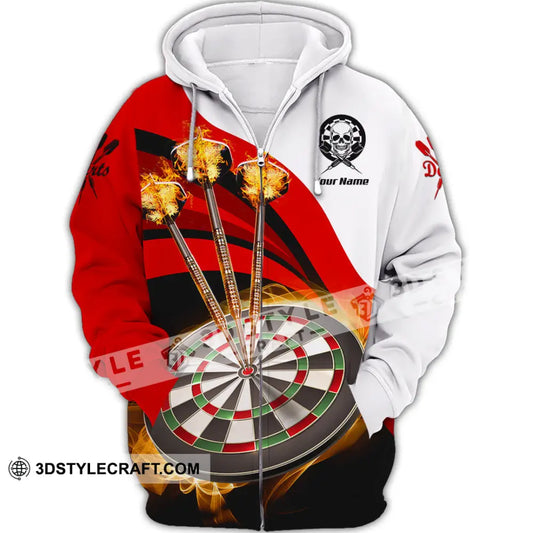 Unisex Shirt - Custom Name Sport Burning Darts Zipper Hoodie / S T-Shirt