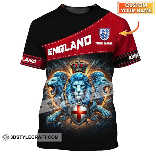 Unisex Shirt - Custom Name Sport Shirt, England Three Lions style option 1