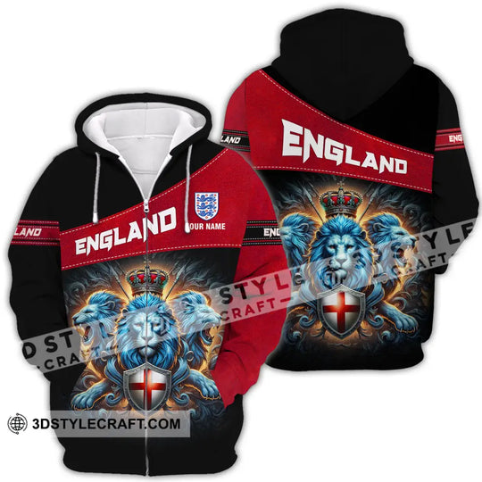 Unisex Shirt - Custom Name Sport Shirt, England Three Lions style option 4