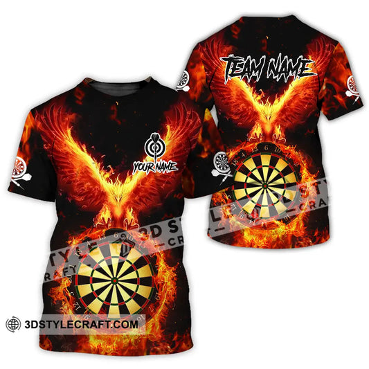 Unisex Shirt - Custom Name Sport Fire Eagle Darts Player T-Shirt / S T-Shirt