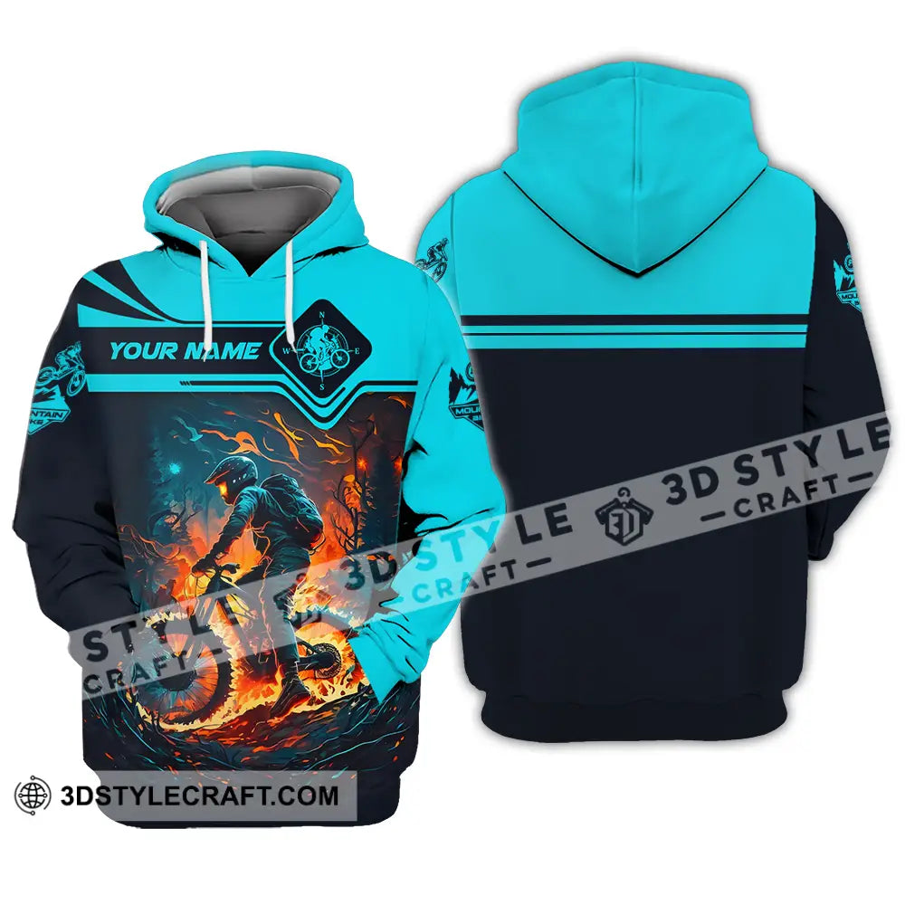 Unisex Shirt - Custom Name Sport Fire Mountain Biker Hoodie / S T-Shirt