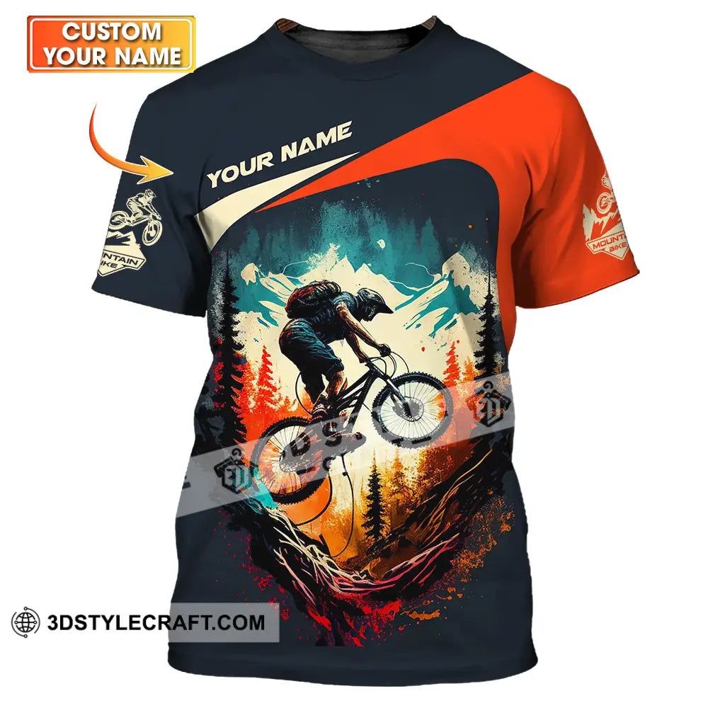 Unisex Shirt - Custom Name Sport For Mountain Bike Cool Player T-Shirt