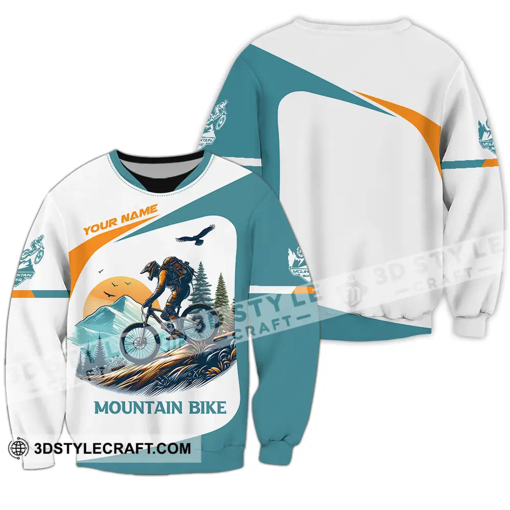 Unisex Shirt - Custom Name Sport For Mountain Bike Player Long Sleeve / S T-Shirt