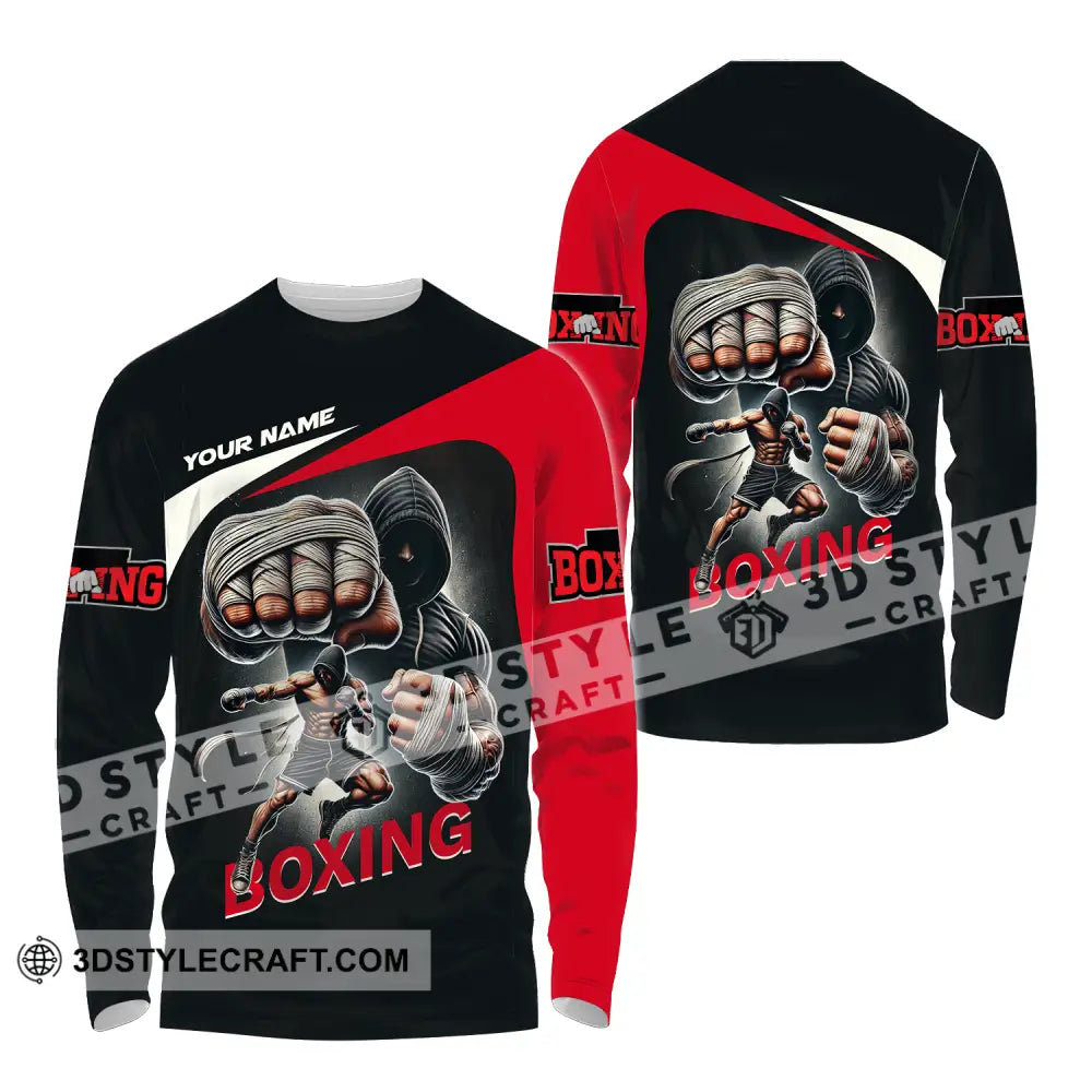 Unisex Shirt - Custom Name Sport King Of Boxing Long Sleeve / S T-Shirt