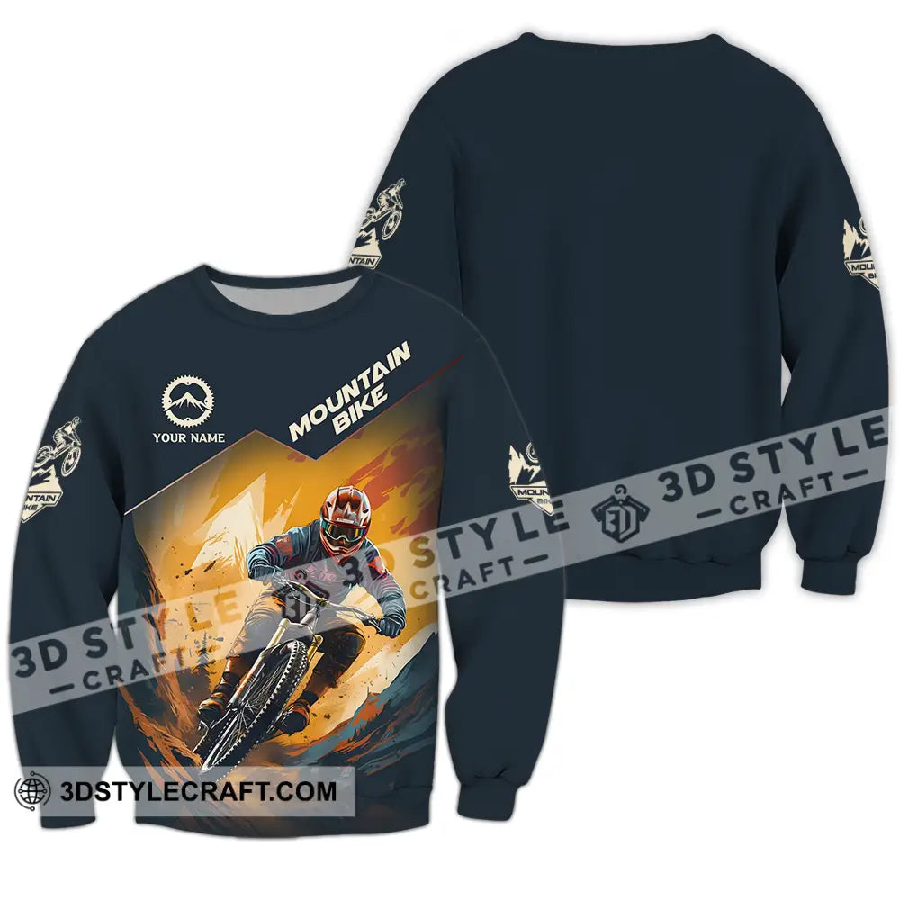 Unisex Shirt - Custom Name Sport Mountain Bike Player Long Sleeve / S T-Shirt