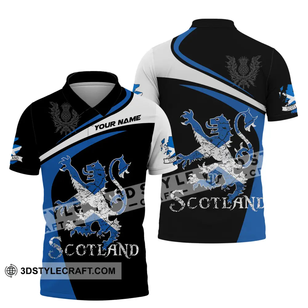 Unisex Shirt - Custom Name Sport Scotland Lion Polo / S T-Shirt