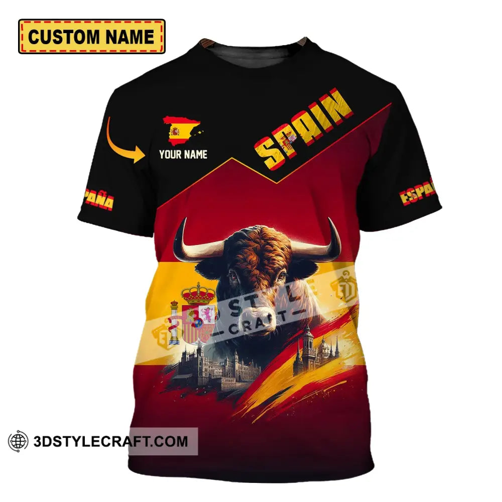 Unisex Shirt - Custom Name Sport Spain Bull T-Shirt