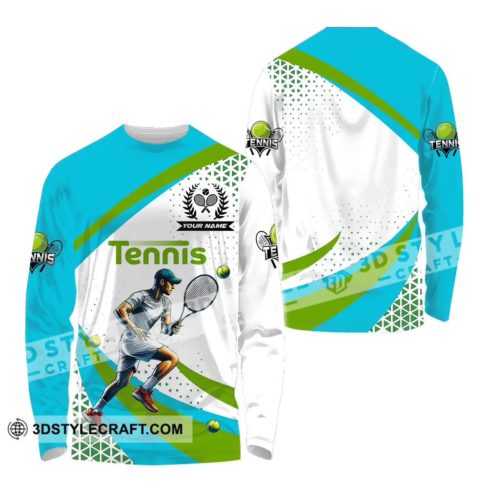 Unisex Shirt - Custom Name Sport Tennis Lover Long Sleeve / S T-Shirt