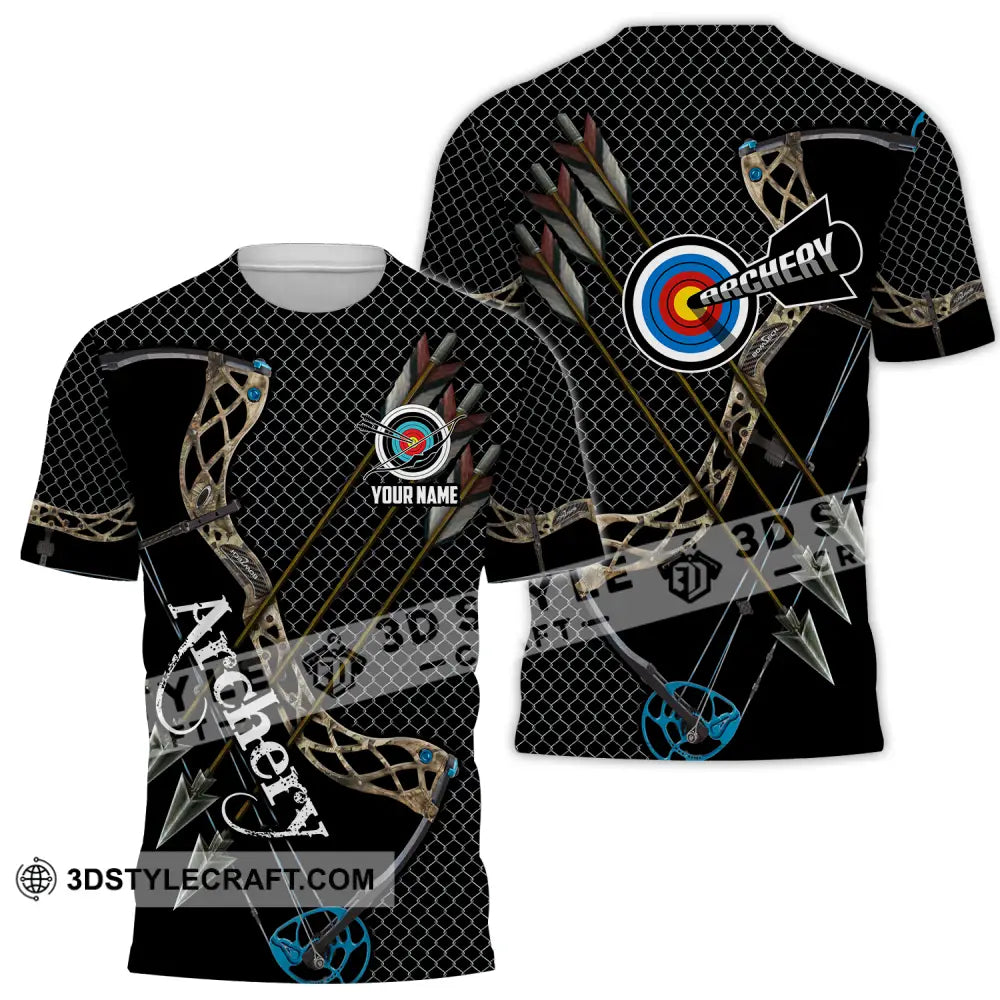 Unisex Shirt - Custom Name Sport Three Arrows Archery T-Shirt / S T-Shirt