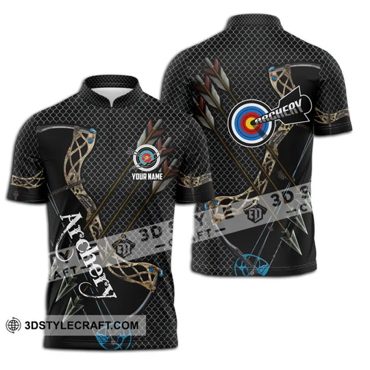 Unisex Shirt - Custom Name Sport Shirt, Three Arrows Archery style option 3