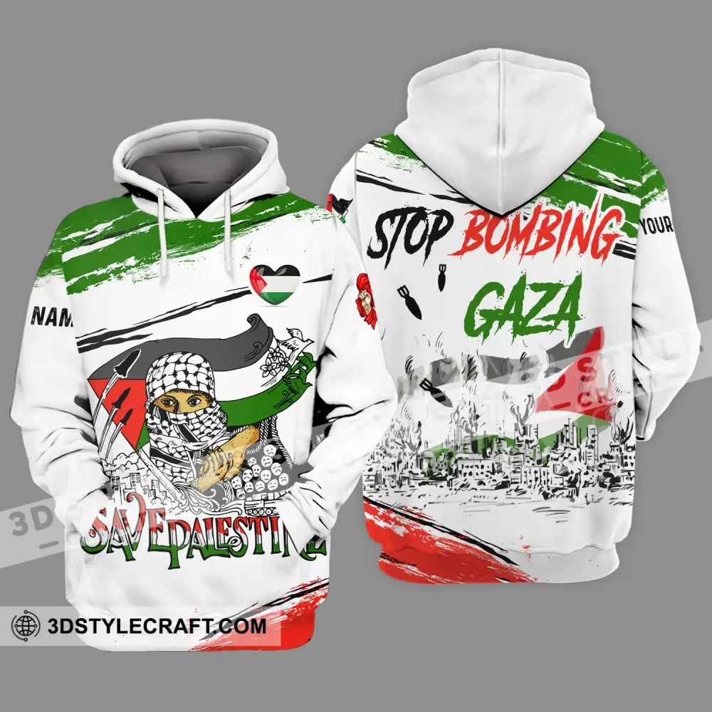 Unisex Shirt - Custom Name Stop Bombing Gaza Hoodie / S T-Shirt