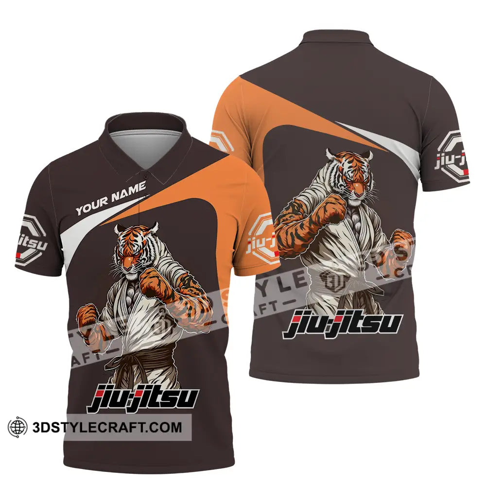 Unisex Shirt - Custom Name Strong Tiger Jiu Jitsu Polo / S T-Shirt