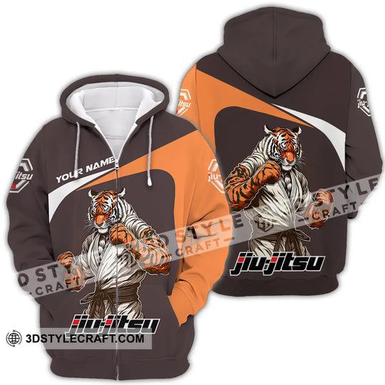 Unisex Shirt - Custom Name Strong Tiger Jiu Jitsu Shirt style option 4