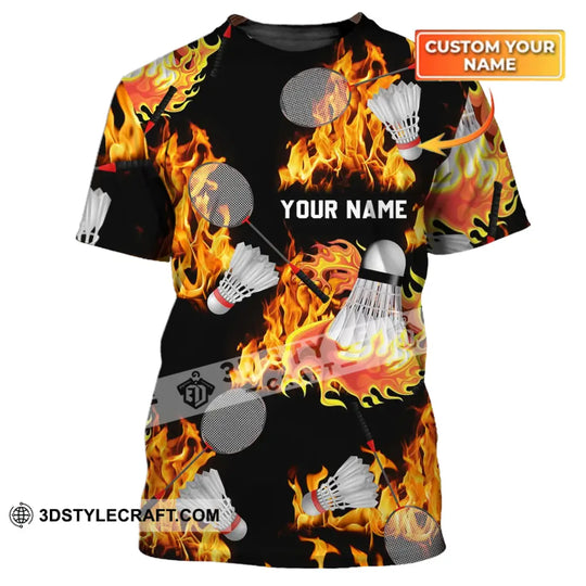 Unisex Shirt - Custom Name T-Shirt - Badminton Clothing style option 1