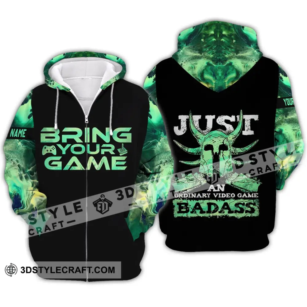 Unisex Shirt - Custom Name T-Shirt Bring Your Game Zipper Hoodie / S T-Shirt