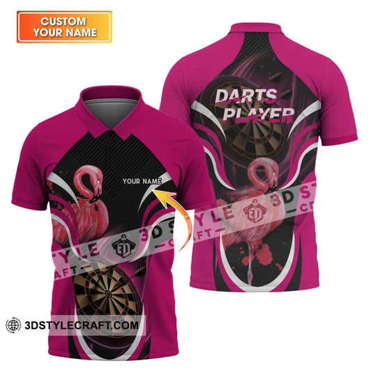 Unisex Shirt - Custom Name T-Shirt Darts Player Flamingo T-Shirt