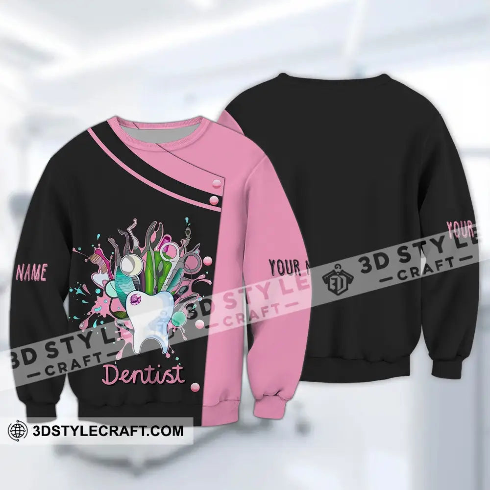 Unisex Shirt - Custom Name T-Shirt Dentist Long Sleeve / S T-Shirt