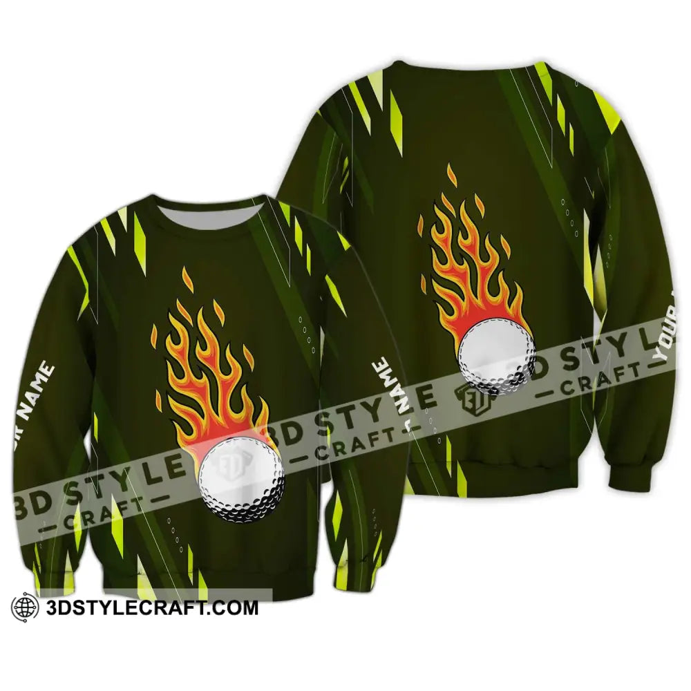 Unisex Shirt - Custom Name T-Shirt Fire Gold Ball Long Sleeve / S T-Shirt