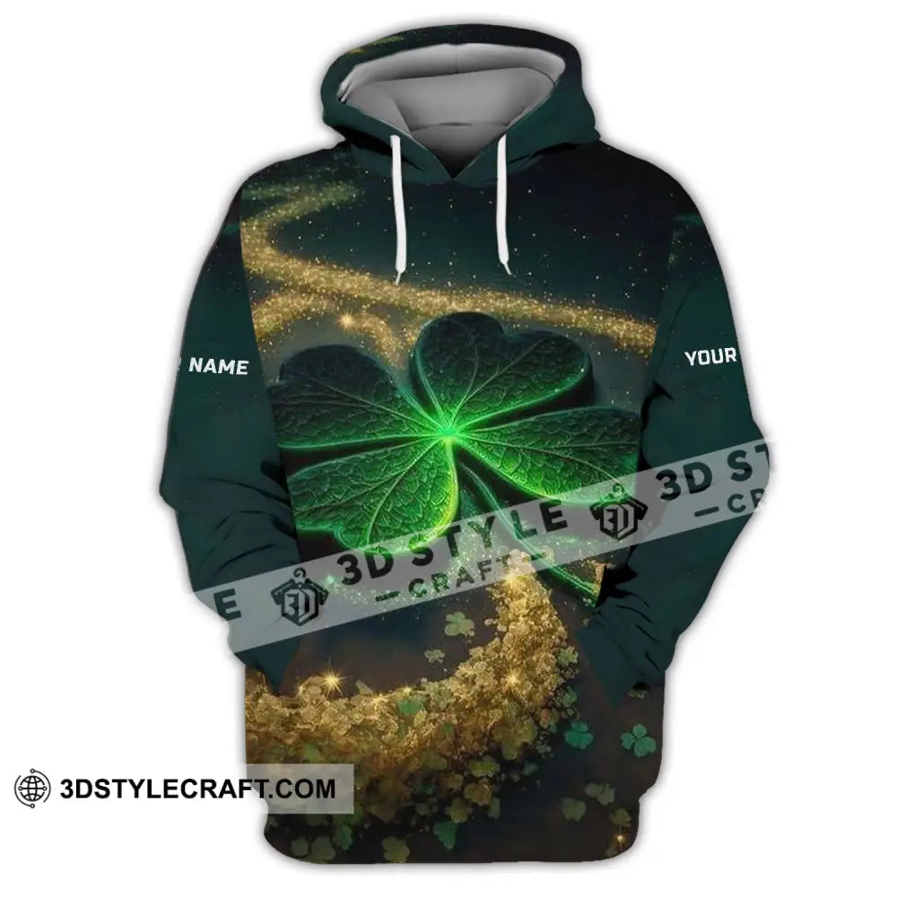 Unisex Shirt - Custom Name T-Shirt Four-Leaf Clover Hoodie / S T-Shirt