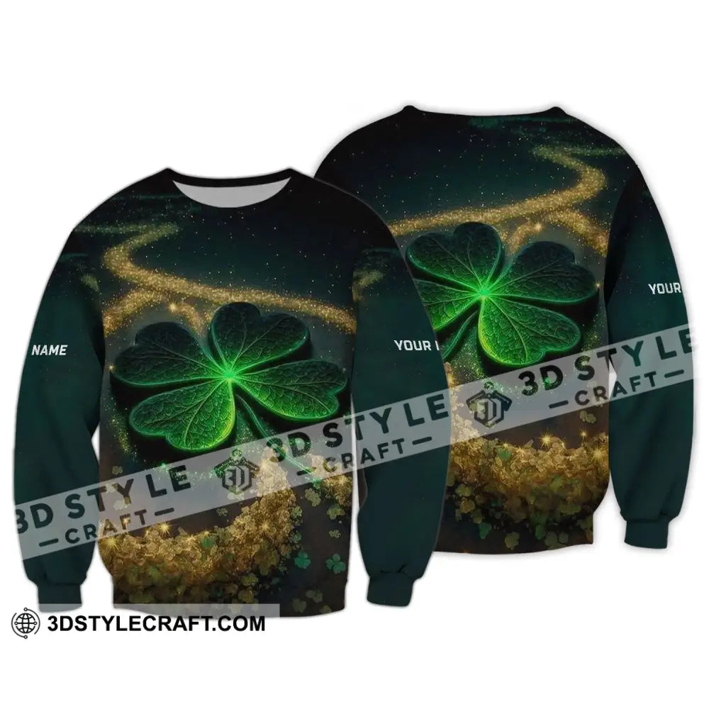 Unisex Shirt - Custom Name T-Shirt Four-Leaf Clover Long Sleeve / S T-Shirt