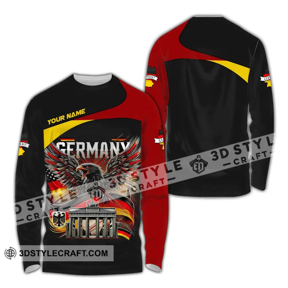 Unisex Shirt Custom Name T-Shirt Germany Love Polo Gift For German Lover Long Sleeve / S