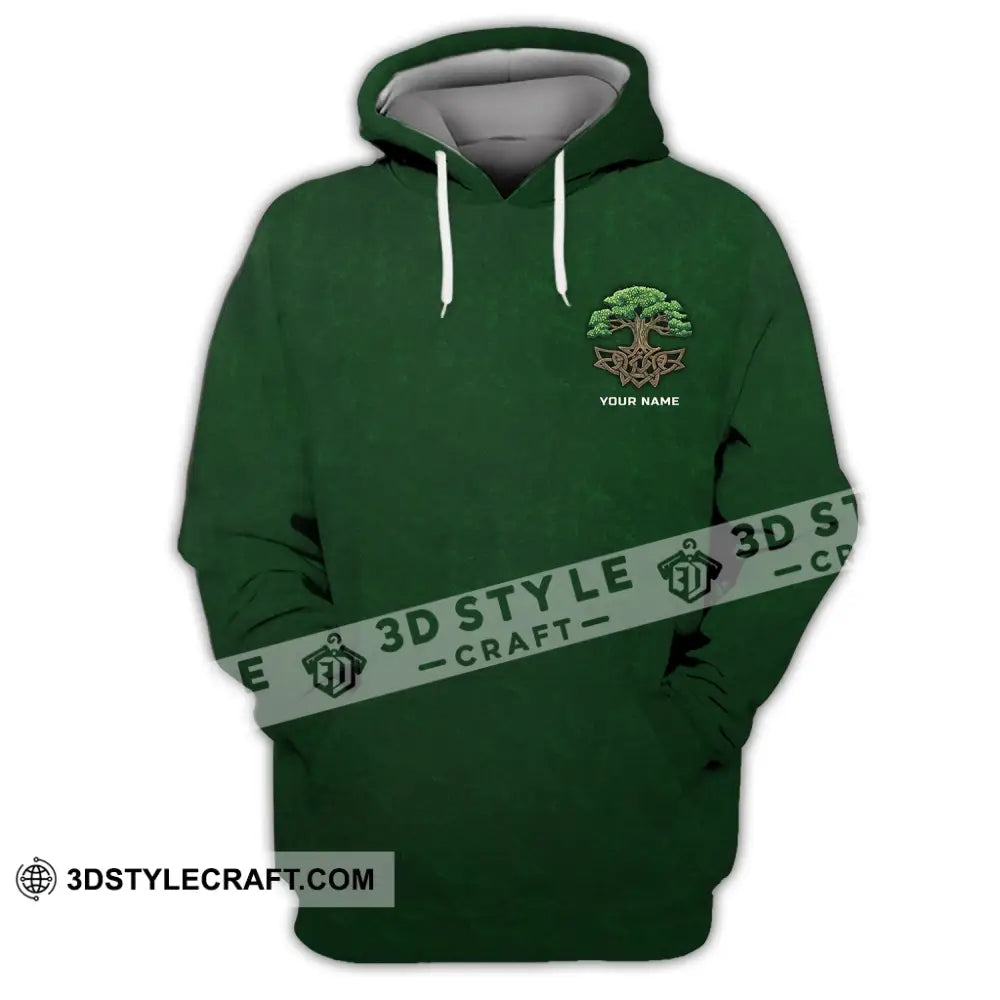 Unisex Shirt - Custom Name T-Shirt Green Tree Hoodie / S T-Shirt