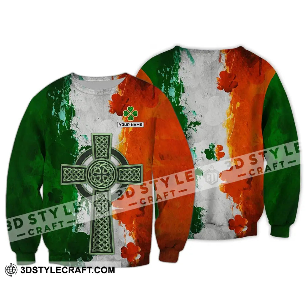 Unisex Shirt - Custom Name T-Shirt Happy St. Patrick’s Day Clothing Clover Long Sleeve / S T-Shirt