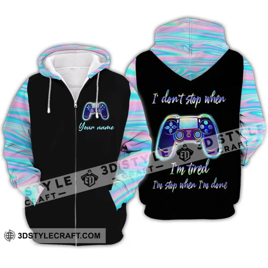 Unisex Shirt - Custom Name T-Shirt, I Don't Stop When I'm Tired, I Stop When I'm Done style option 4