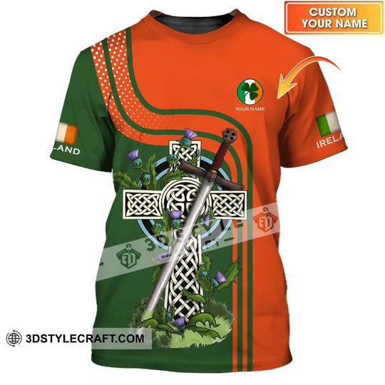 Unisex Shirt - Custom Name T-Shirt - Ireland, Happy Saint Patrick's Day style option 1