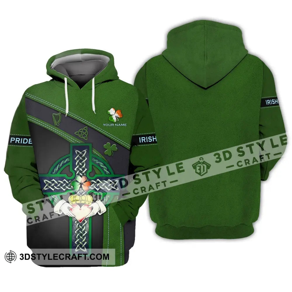 Unisex Shirt - Custom Name T-Shirt Irish Pride Happy Saint Patrick’s Day Hoodie / S T-Shirt