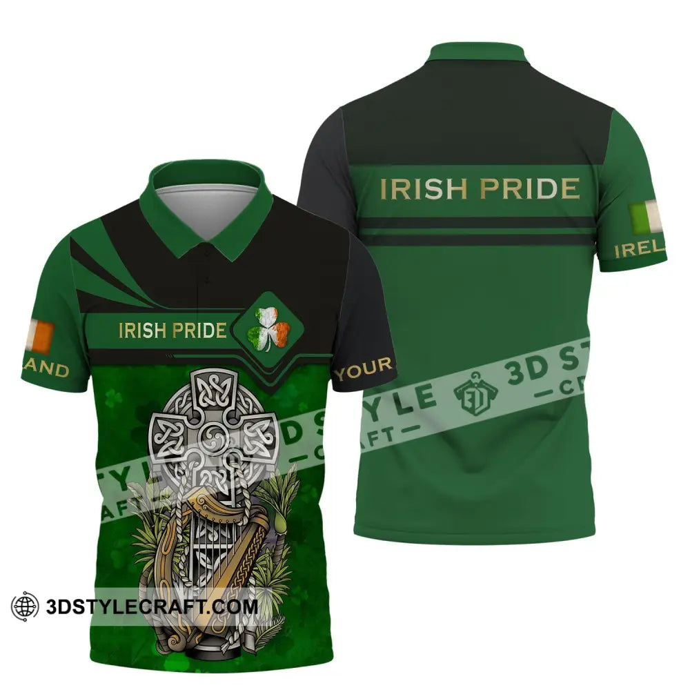 Unisex Shirt - Custom Name T-Shirt Irish Pride Happy Saint Patrick’s Day Polo / S T-Shirt