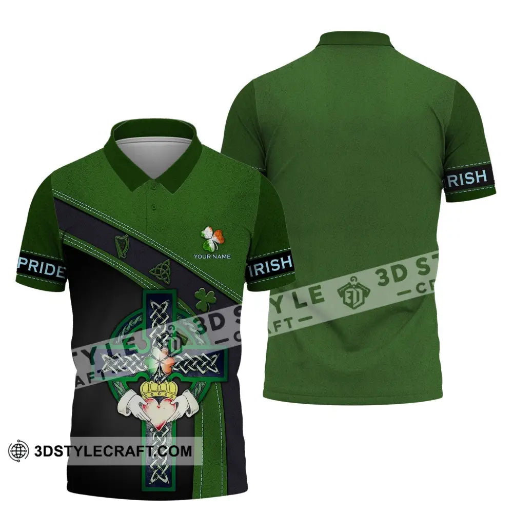 Unisex Shirt - Custom Name T-Shirt Irish Pride Happy Saint Patrick’s Day Polo / S T-Shirt