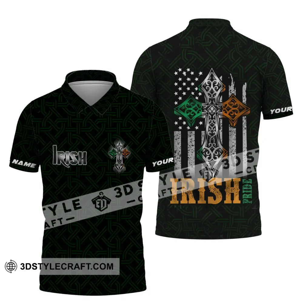 Unisex Shirt - Custom Name T-Shirt Irish Pride Polo / S T-Shirt