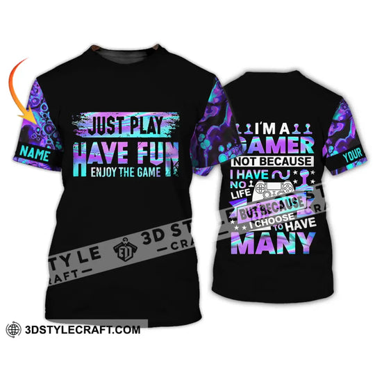 Unisex Shirt - Custom Name T-Shirt, Just Play Have Fun Enjoy The Game style option 1