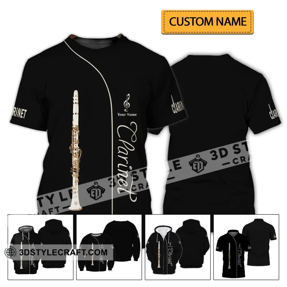 Unisex Shirt - Custom Name T-Shirt Love Clarinet Lover T-Shirt