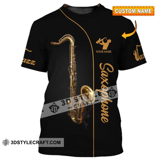 Unisex Shirt - Custom Name T-Shirt - Love Jazz Music - Saxophone Lover Shirt style option 1