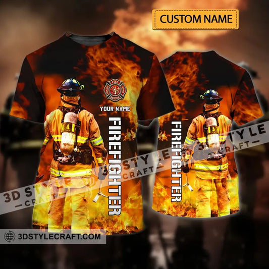 Unisex Shirt - Custom Name T-Shirt Personalized Firefighter Gift For Fireman T-Shirt