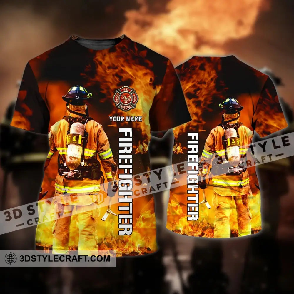 Unisex Shirt - Custom Name T-Shirt Personalized Firefighter Gift For Fireman T-Shirt