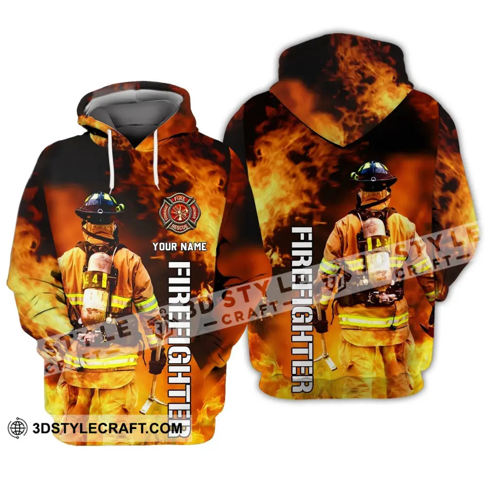 Unisex Shirt - Custom Name T-Shirt Personalized Firefighter Gift For Fireman Hoodie / S T-Shirt