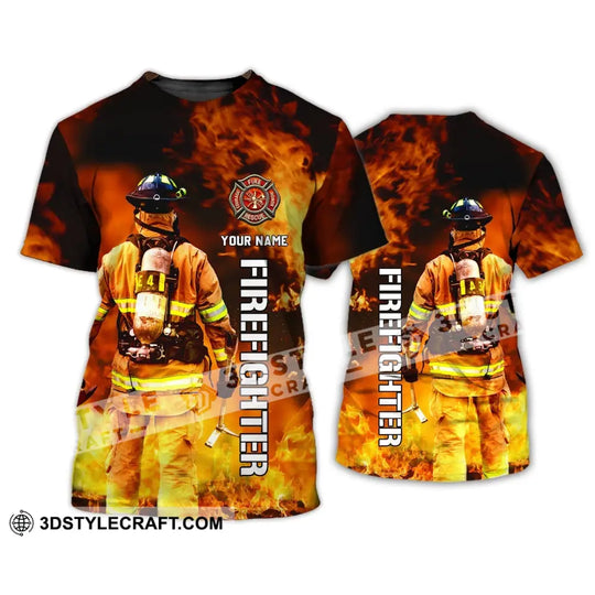 Unisex Shirt - Custom Name T-Shirt - Personalized Firefighter Shirt - Gift For Fireman style option 4