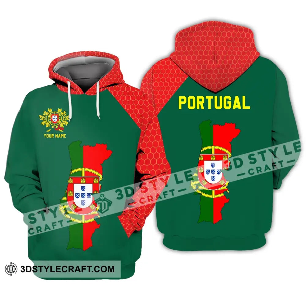 Unisex Shirt - Custom Name T-Shirt Portugal Clothing Map Hoodie / S T-Shirt