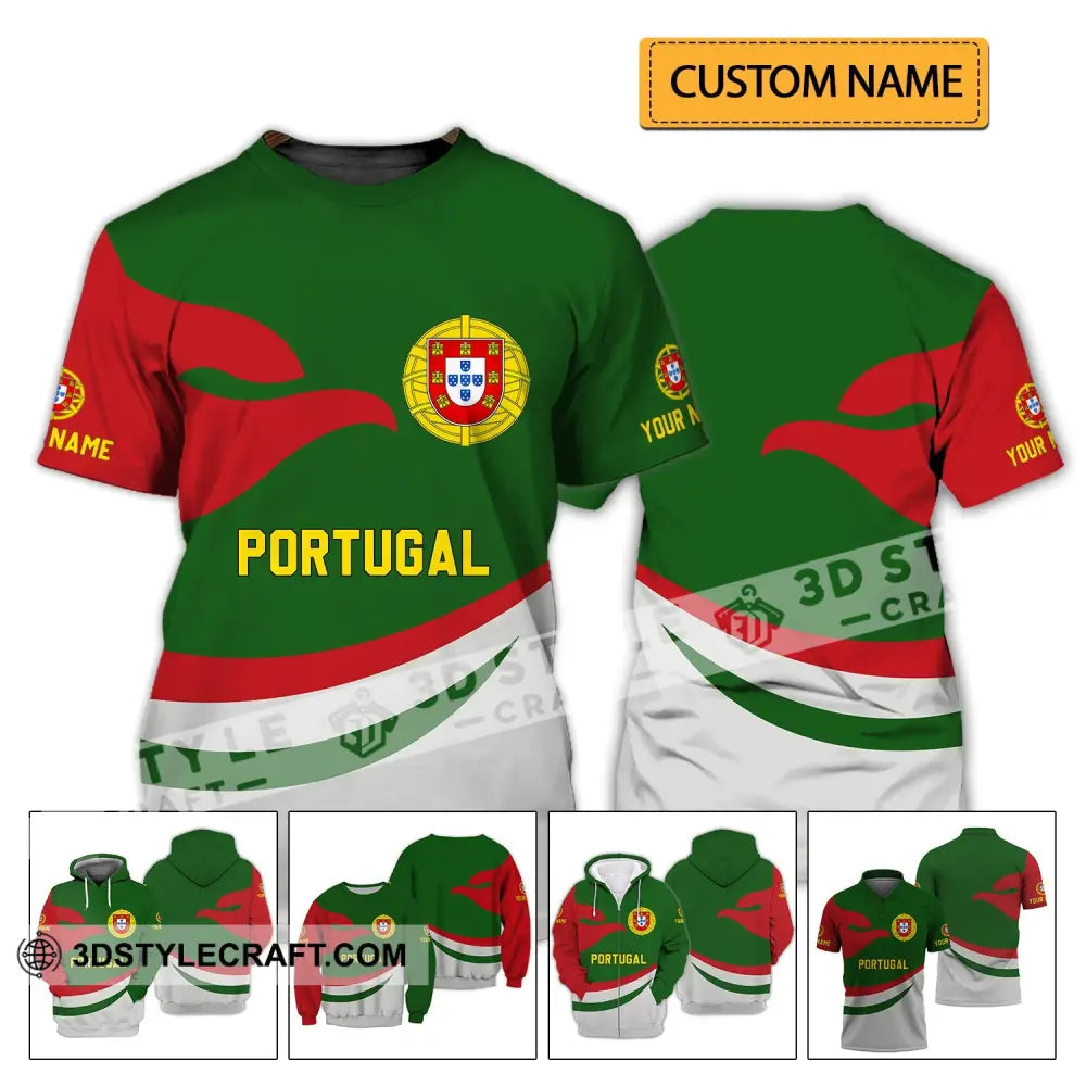 Unisex Shirt - Custom Name T-Shirt Portugal Clothing Proud Version T-Shirt