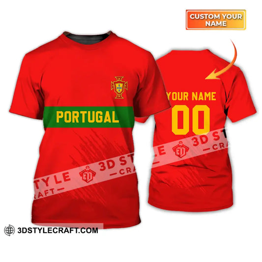 Unisex Shirt - Custom Name T-Shirt Portugal Football Clothing T-Shirt