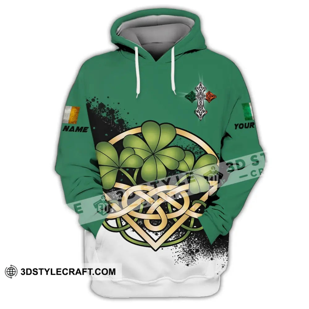 Unisex Shirt - Custom Name T-Shirt St. Patrick’s Day Clothing 4-Leaf Clover Hoodie / S T-Shirt