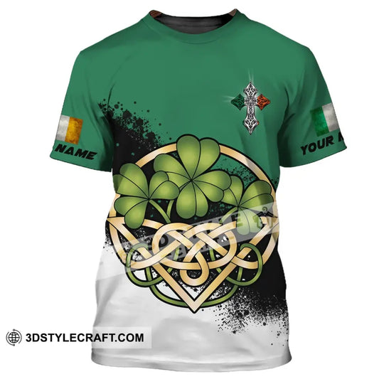 Unisex Shirt - Custom Name T-Shirt - ST. Patrick's Day Clothing, 4-Leaf Clover style option 2
