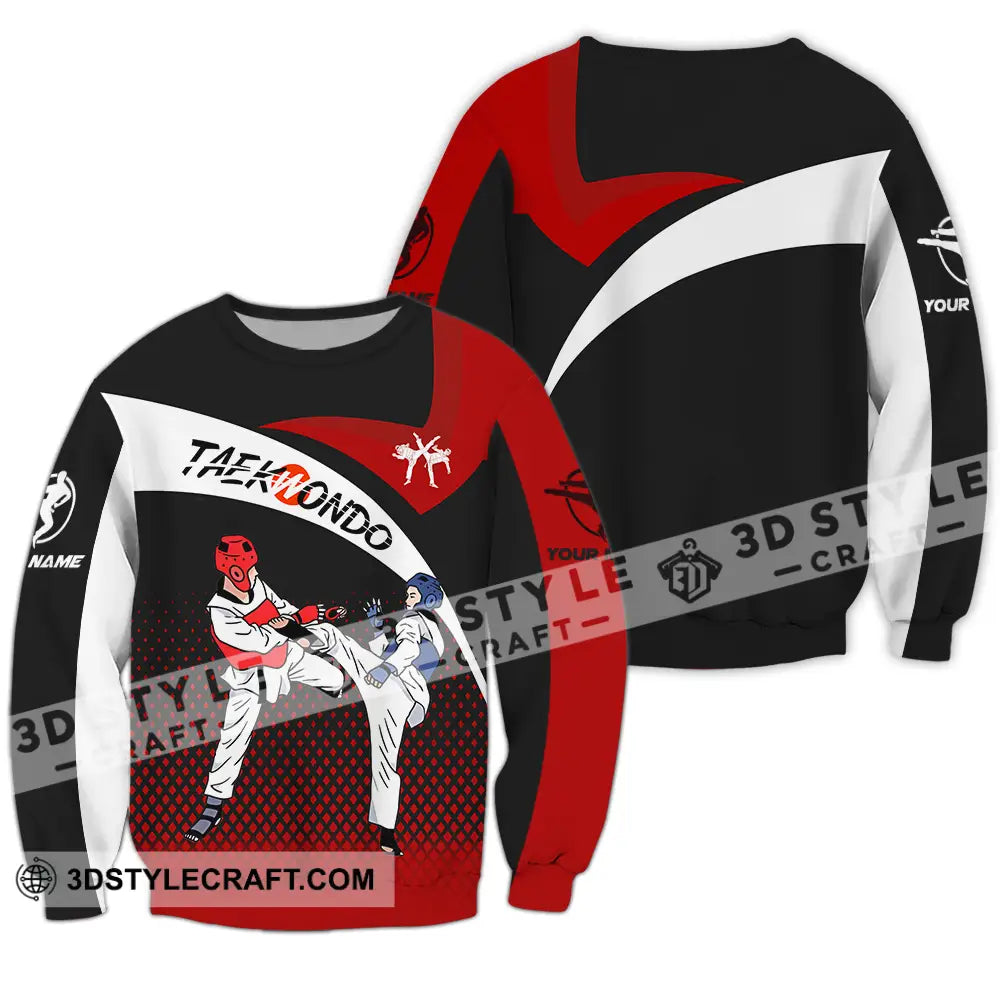 Unisex Shirt - Custom Name Taekwondo Fighters Long Sleeve / S T-Shirt